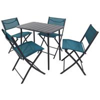 GARTENTISCHGRUPPE SUMILA - Blau/Schwarz, Modern, Kunststoff/Textil - Ambia Garden