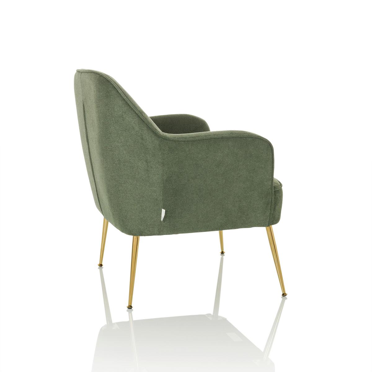 Naslanjač Thassos, Zelena - zelena, Moderno, kovina/tekstil (70/82/66cm) - MID.YOU