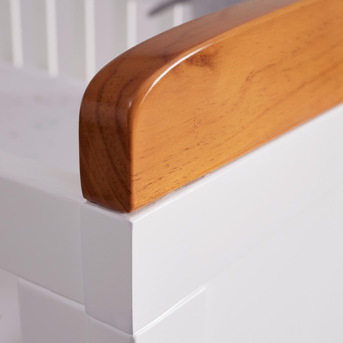 Gitterbett Lou Weiß ca. 70x140cm massivholz - Weiß/Kieferfarben, MODERN, Holz (144/75cm) - Bessagi Kids