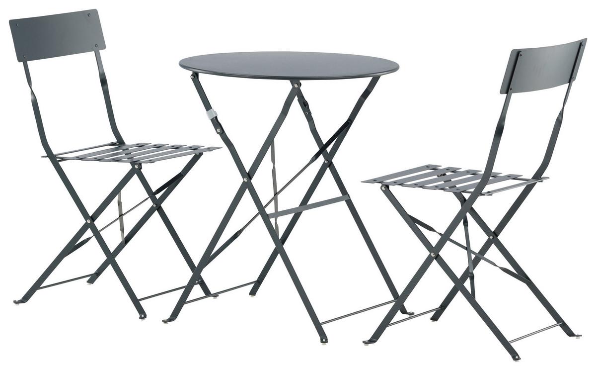 Balkonset Marseille Dunkelgrau - Dunkelgrau, KONVENTIONELL, Metall - Gardenson
