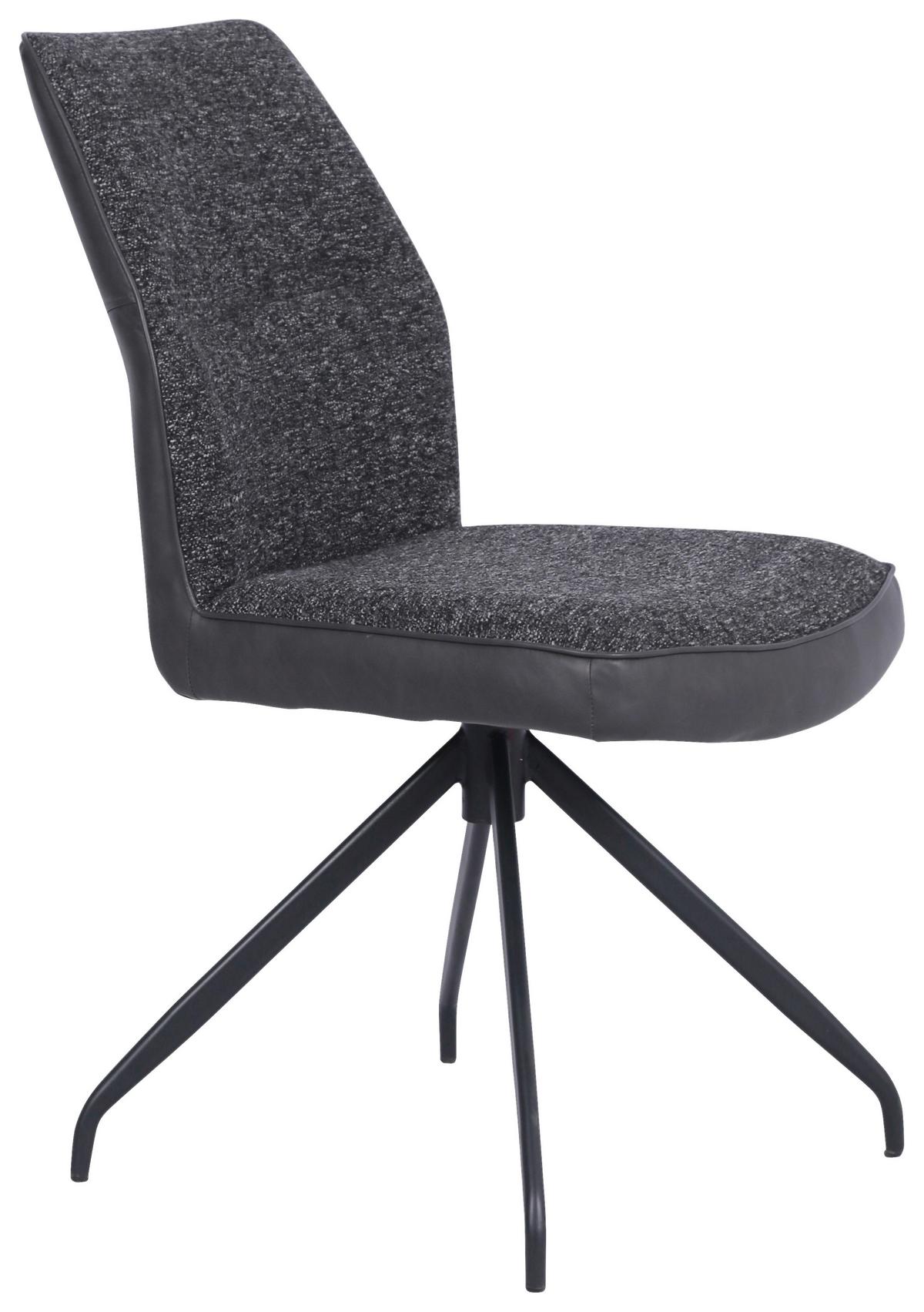 Stolica Lana - tamno siva/crna, Moderno, drvo/metal (50/89/62cm) - Premium Living