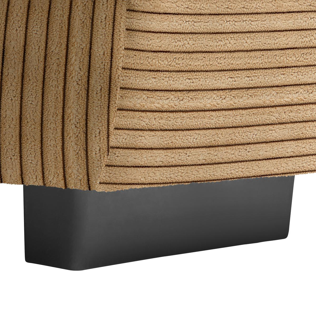 Wohnlandschaft Vivo Sandfarben - Sandfarben/Schwarz, Modern, Kunststoff/Textil (317/63/179cm) - Premium Living