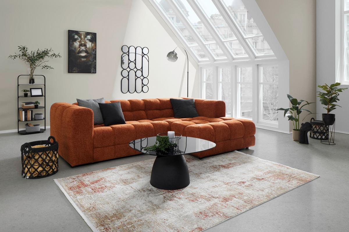 Wohnlandschaft Story Rostfarben - Rostfarben, Modern, Textil (256/68/162cm) - Premium Living