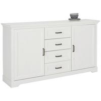 Kommode in Weiss - Weiss/Schwarz, Romantik / Landhaus, Holzwerkstoff/Kunststoff (164/90/41cm) - Zandiara