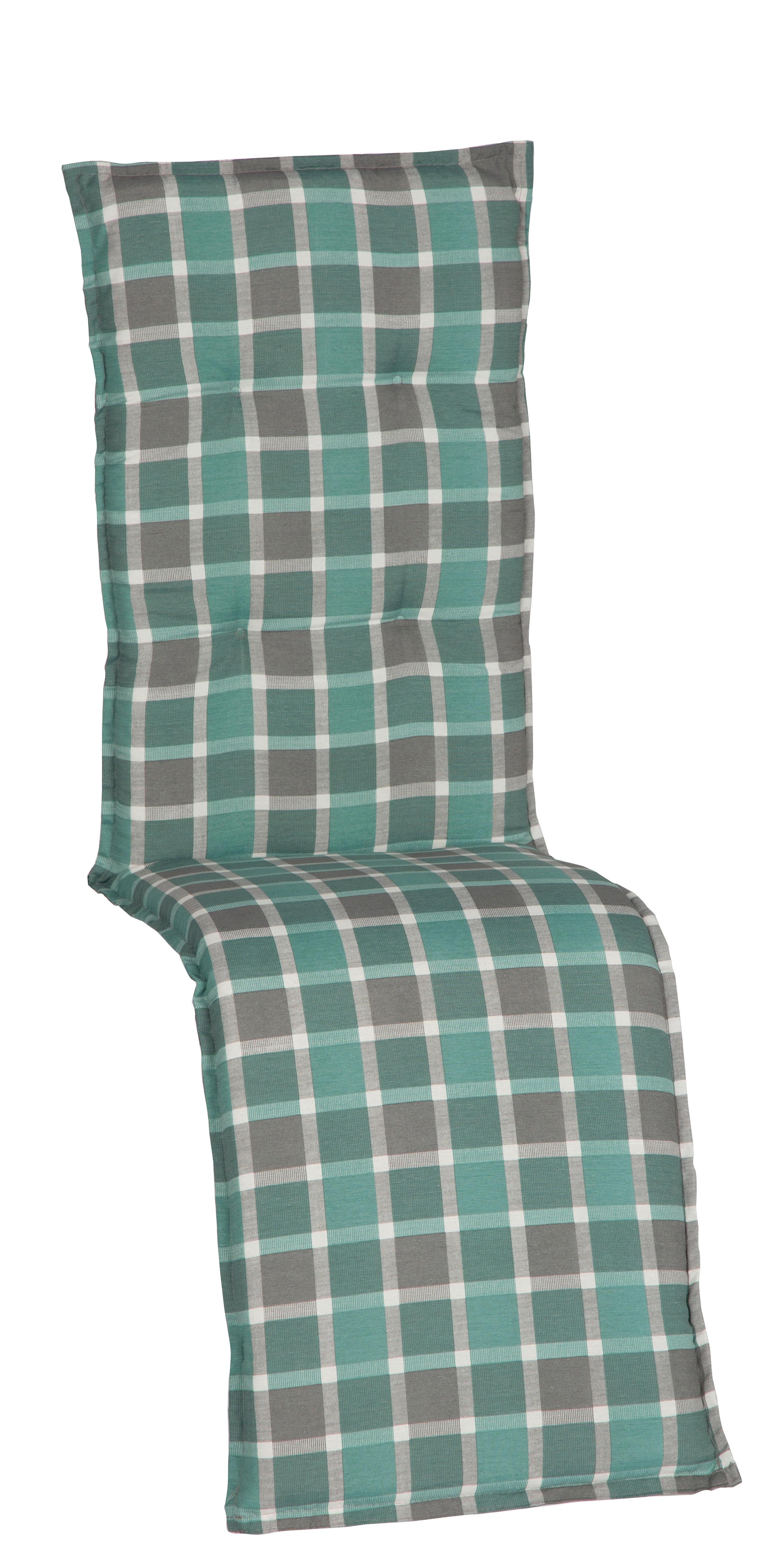 Relaxsesselauflage Büsum ca. 171x50 cm Grau/Türkis - Türkis/Grau, Design, Textil (171/50/6cm) - Gardenson
