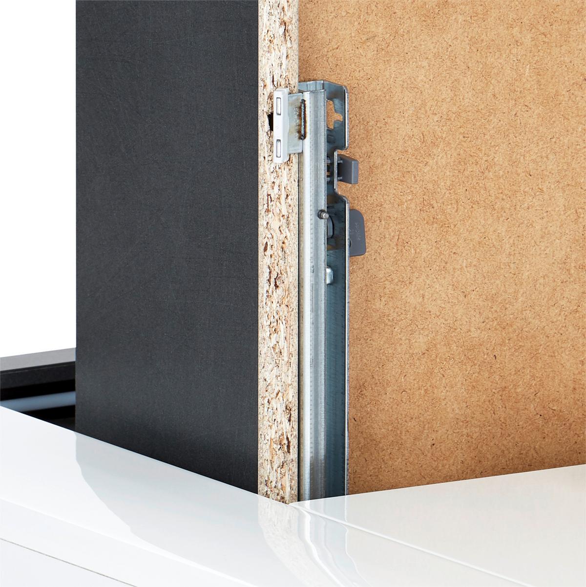 Komoda Alassio - barve kroma/črna, Moderno, kovina/umetna masa (85/86,2/37,6cm) - Mömax