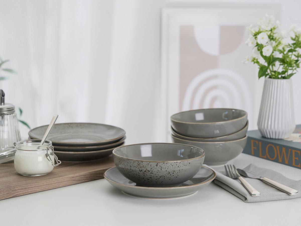 Kombinált Étkészlet 24974 Nature Collection Stone - szürke, Basics, kerámia - Creatable