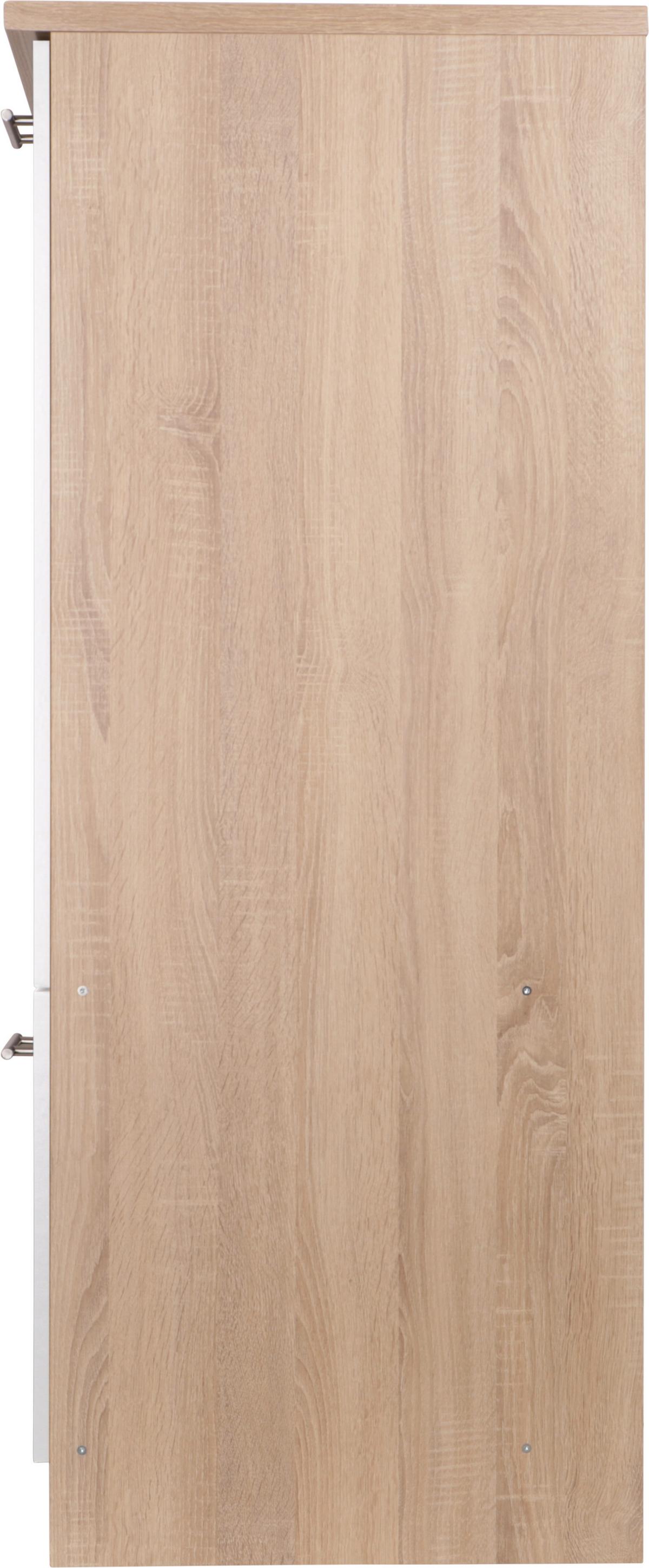 Omara Za Vgradno Napravo Merle, Barva Hrasta, Bela - srebrne barve/barve hrasta, Basics, kovina/leseni material (60/144,8/60cm) - Respekta