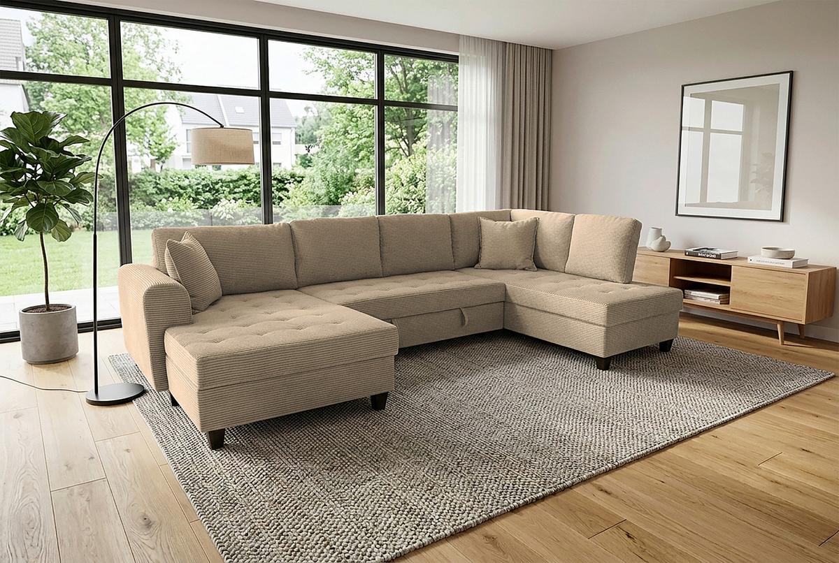 Canapea modulara MORITZ - caramel, Trend, textil (155/324/178cm) - Modern Living