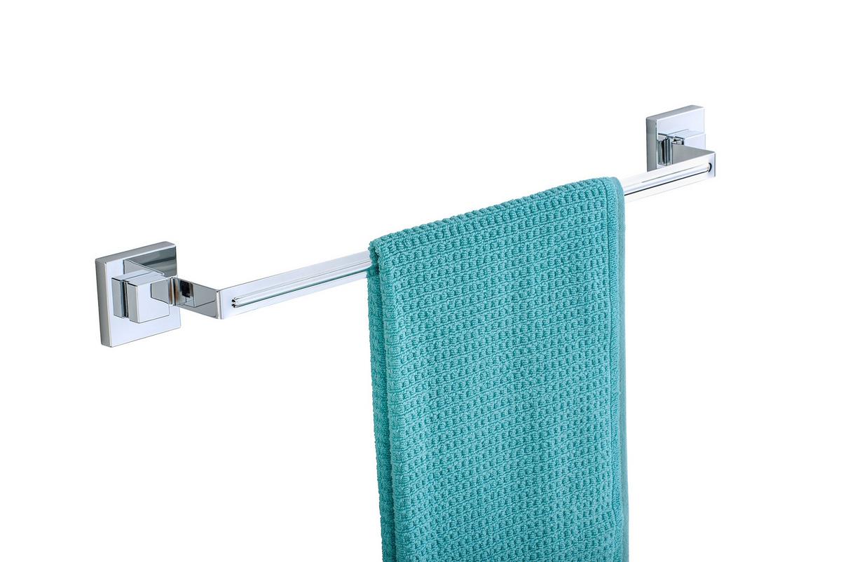 Suport pentru prosop Quadro - culoare crom, Modern, plastic/metal (60/6/5cm) - Wenko