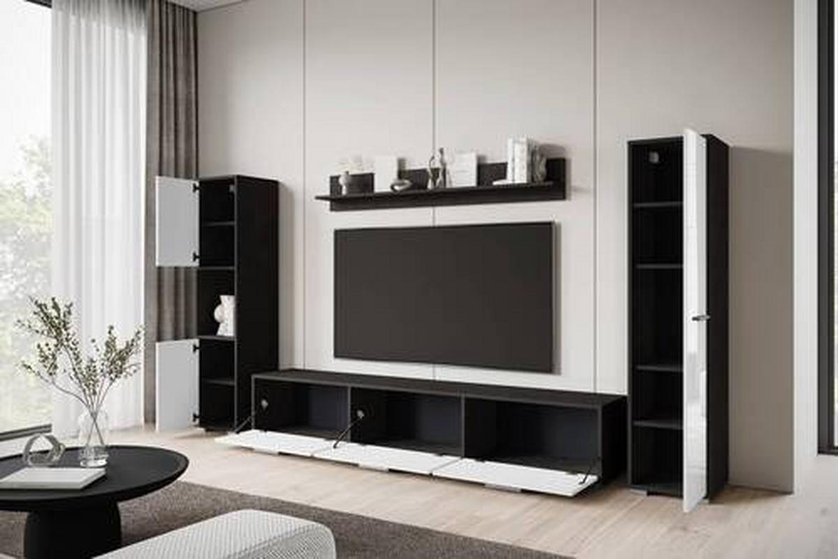 Dnevni Regal Bogota Xl, Antracit, Bela, 4-Delno - siva/bela, Basics, umetna masa/leseni material (240/130/31cm) - MID.YOU