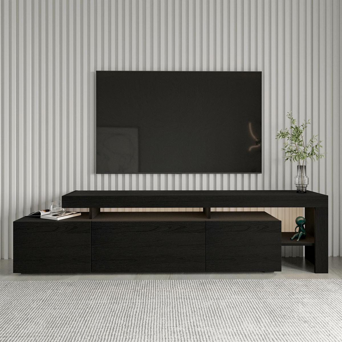 LOWBOARD BELIZ TV-SCHRANK - Schwarz, Design, Holzwerkstoff (192/53/37cm) - Livetastic