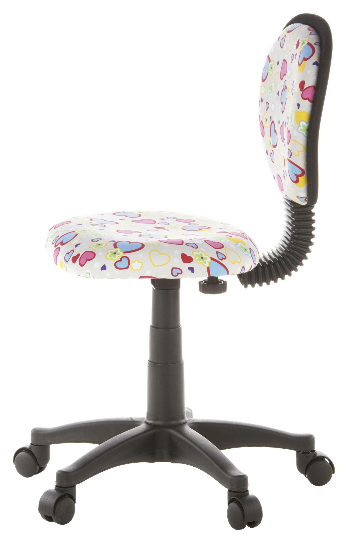 Mladinski Vrtljivi Stol Kiddy Top, Motiv Rožice In Srčki - večbarvno, Basics, umetna masa (40/79-90/37cm) - MID.YOU