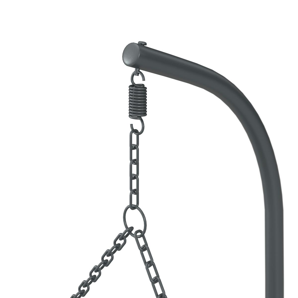 Fotoliu suspendat Enea - gri închis/turcoaz, Modern, plastic/metal (133/205/120cm) - Bessagi Garden