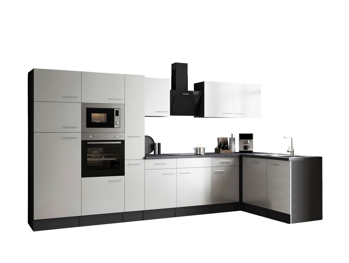 Kotna Kuhinja Z Aparati Oliver, 370x172cm - srebrne barve/siva, Design, kovina/leseni material (370/172cm) - Respekta