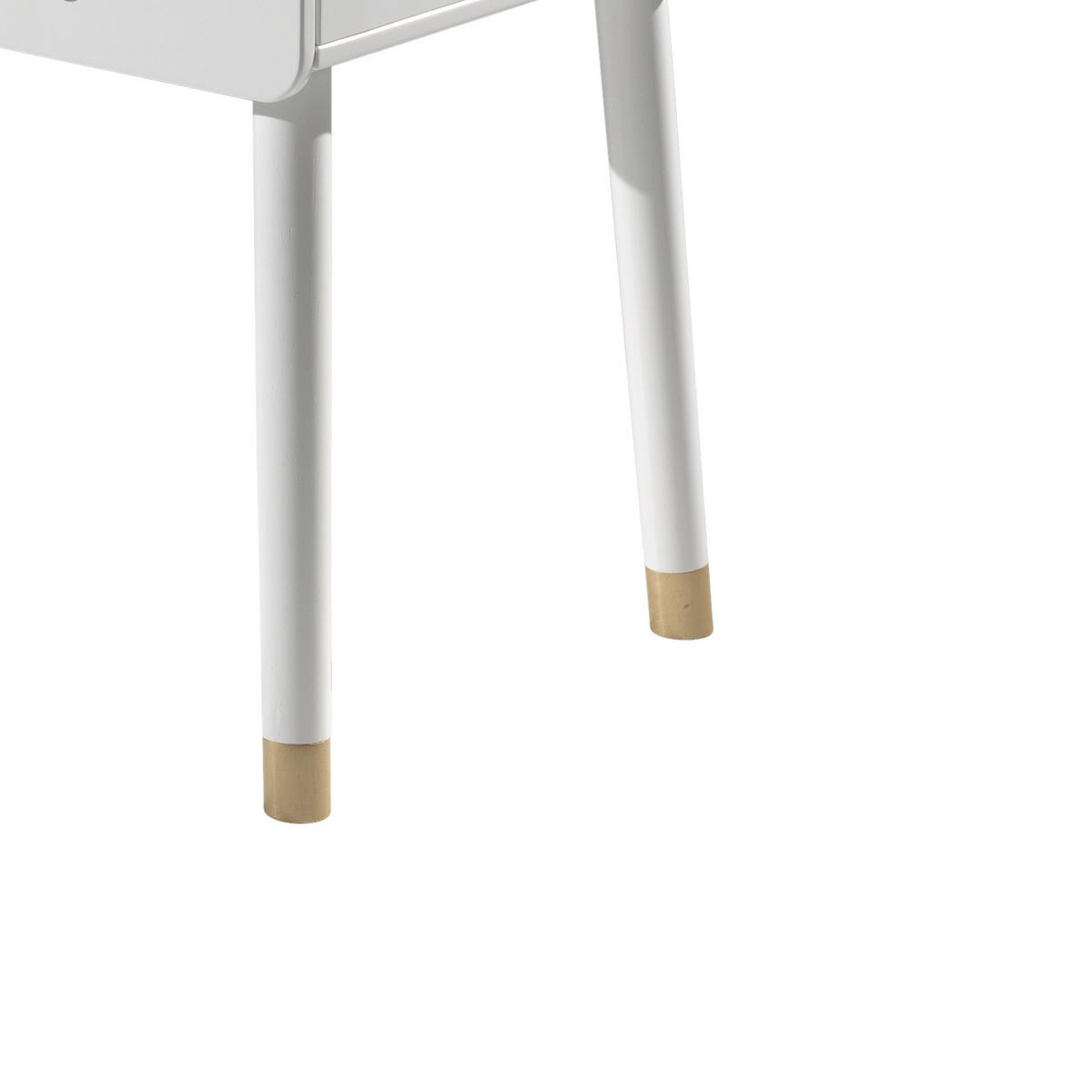 Jugendschreibtisch Billy Weiß - Goldfarben/Weiß, MODERN, Holzwerkstoff/Kunststoff (125/75/60cm) - Vipack