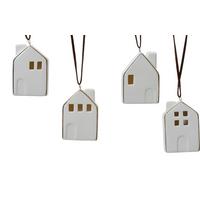 Ornamente brad de Crăciun Wish - alb, Basics, ceramică (4,00/2,50/5,50cm)