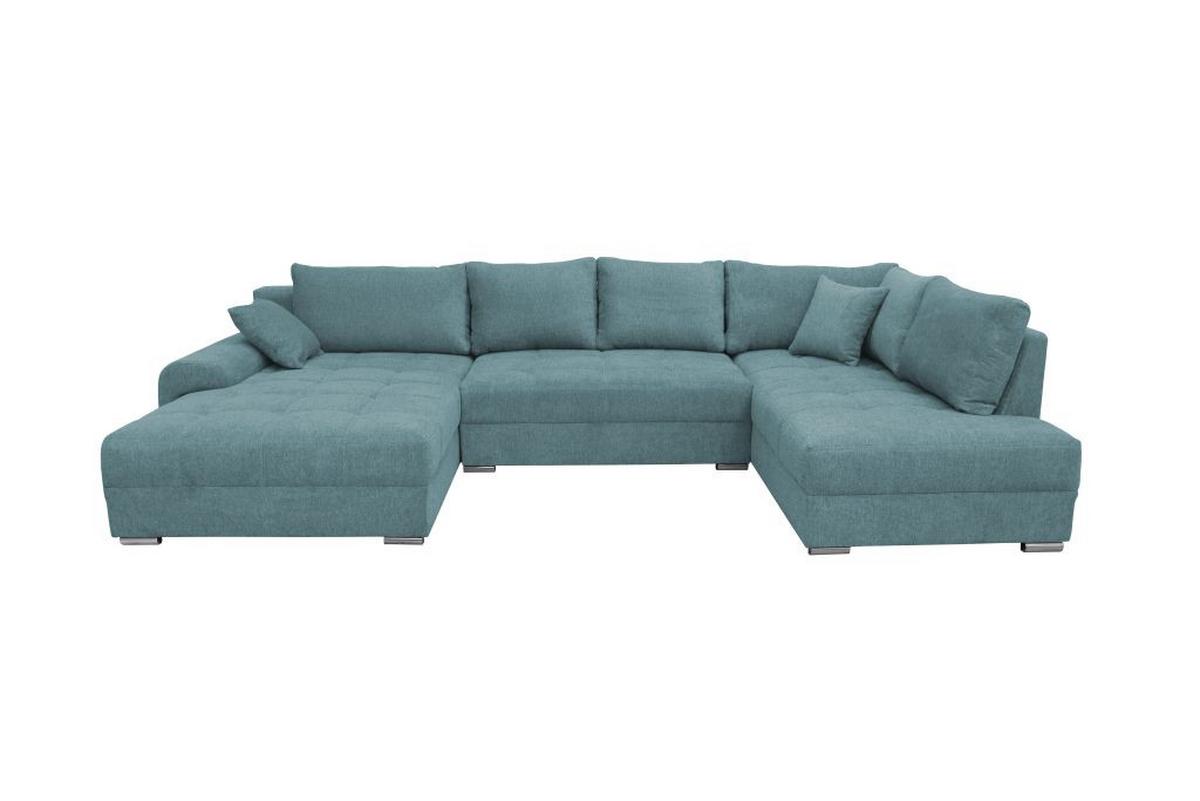 Kutna Garnitura Senso - tirkizna/boje kroma, Moderno, tekstil/drvo (183/346/197cm) - Modern Living