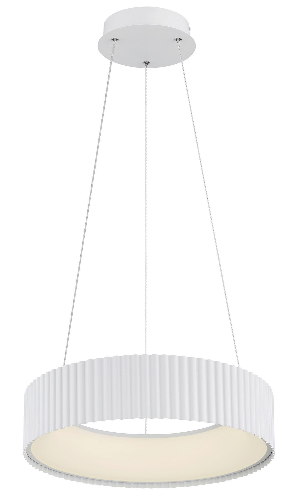 Led Luster Kemp - providno/bela, Osnovno, metal/plastika (46cm) - Globo