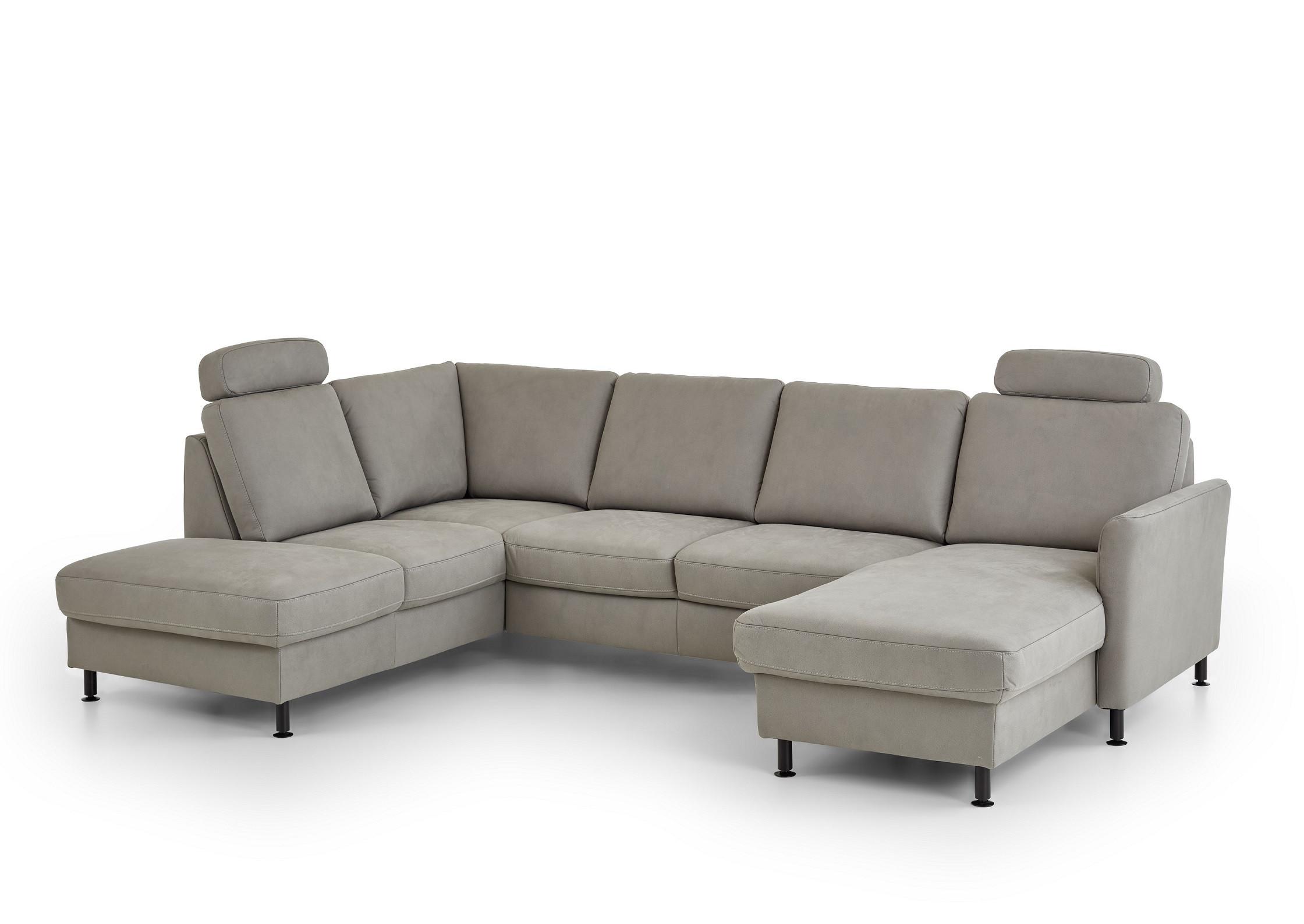 Sarokkanapé Villach - szürke, Modern, műanyag/faalapú anyag (200/305cm)