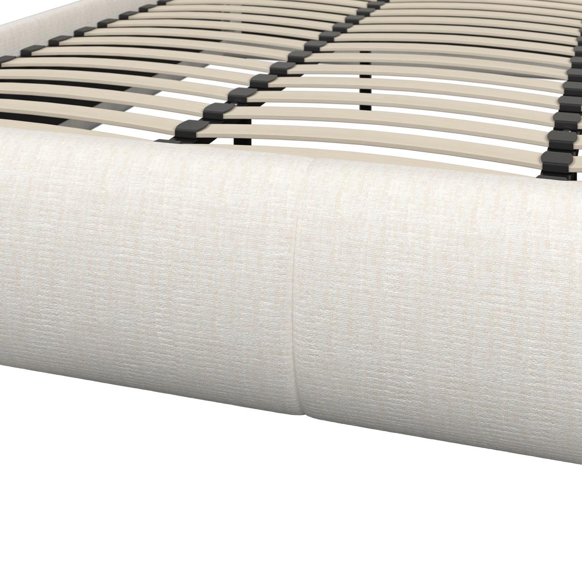 Polsterbett Flora Creme ca. 180x200 cm - Creme/Schwarz, MODERN, Holz/Kunststoff (180/200cm) - Bessagi Home