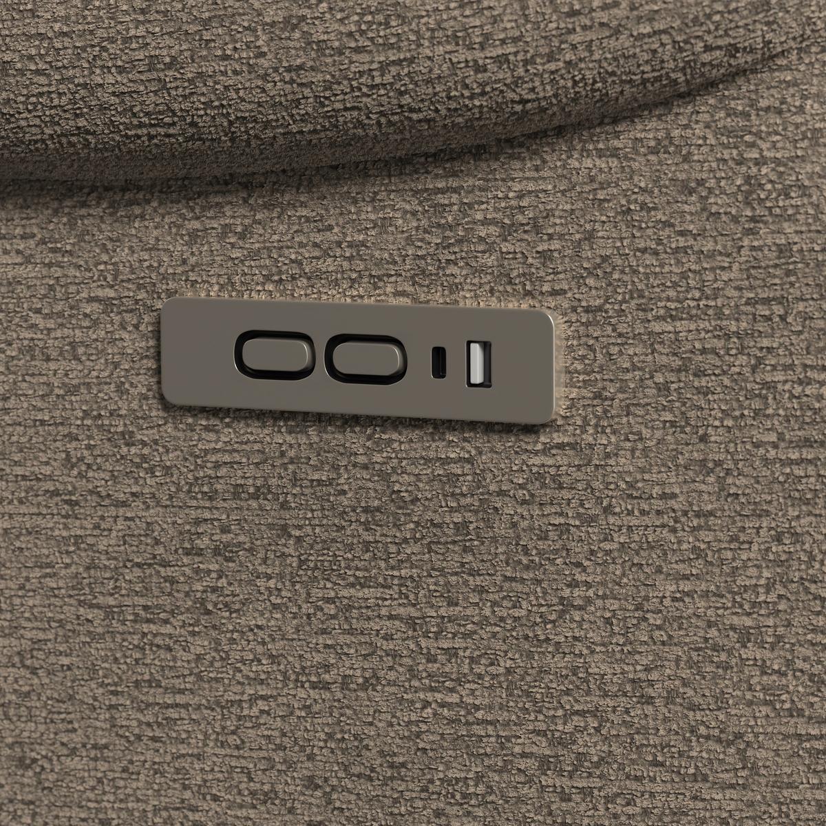 Elektrischer Relaxsessel Alice mir Liege- und Relaxfunktion - Schwarz/Braun, MODERN, Holz/Textil (76/110/90cm) - Bessagi Home