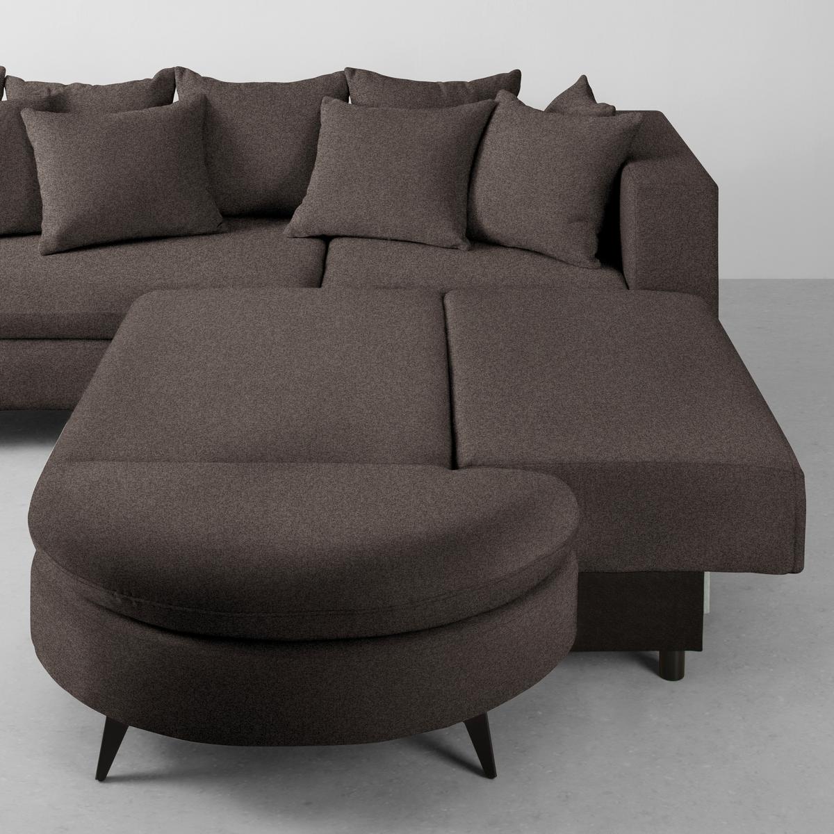 Ecksofa Axel Mokka - Schwarz/Mokka, MODERN, Textil/Metall (291/87/250cm) - Mömax