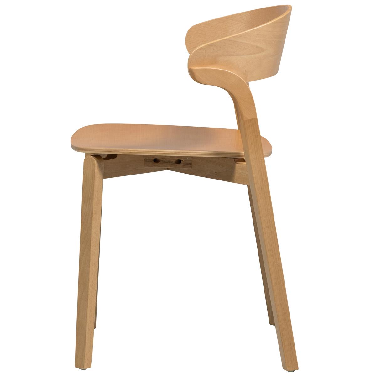 Stuhl-Set Cras Schwarz B: 52cm - Naturfarben, MODERN, Holz (52/75/42cm) - Livetastic
