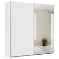 Omara Z Drsnimi Vrati Feldkirch, Bela - srebrne barve/bela, Moderno, kovina/leseni material (225/229/62cm) - Modern Living