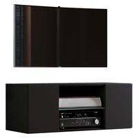 Lowboard Jusa ca. 95x40x36 cm Schwarz - Schwarz/Alufarben, MODERN, Glas/Holzwerkstoff (95/40/36cm) - MID.YOU