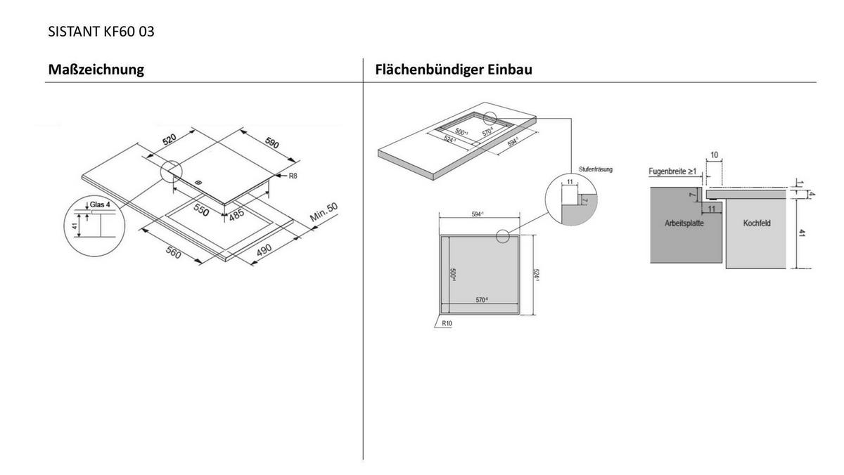 Herdset HS6003 4 Kochzonen - Schwarz, Metall (60cm) - Sistant