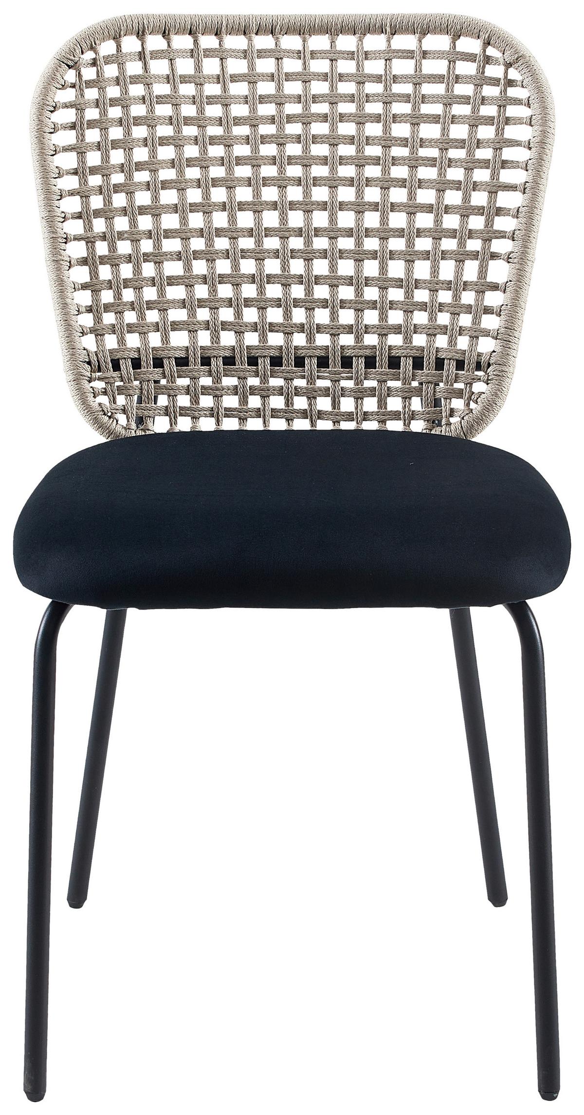 Stuhl Fina in Schwarz/Beige - Beige/Schwarz, Modern, Holz/Textil (49/54/82cm) - Modern Living