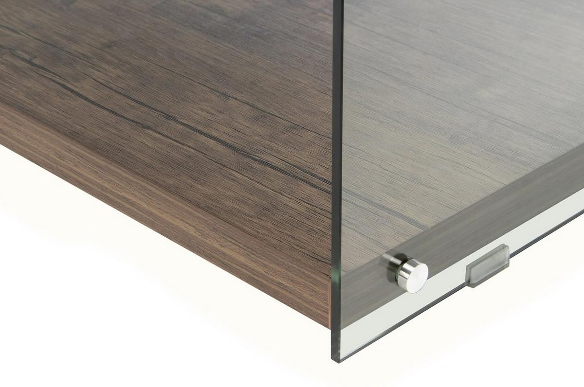 Beistelltisch Elementary 200 Hellbraun - Hellbraun, Design, Glas/Holz (120/45/60cm) - Kayoom