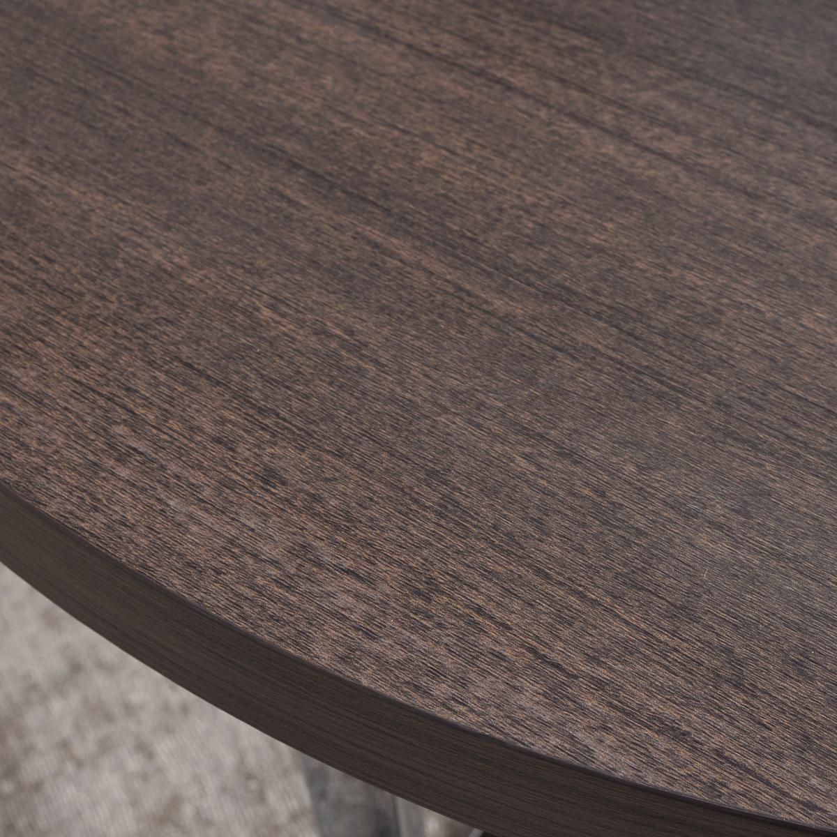 Couchtisch Carl Eichefarben MDF Rund - Chromfarben/Eichefarben, MODERN, Holz/Metall (80/80/42cm) - Bessagi Home