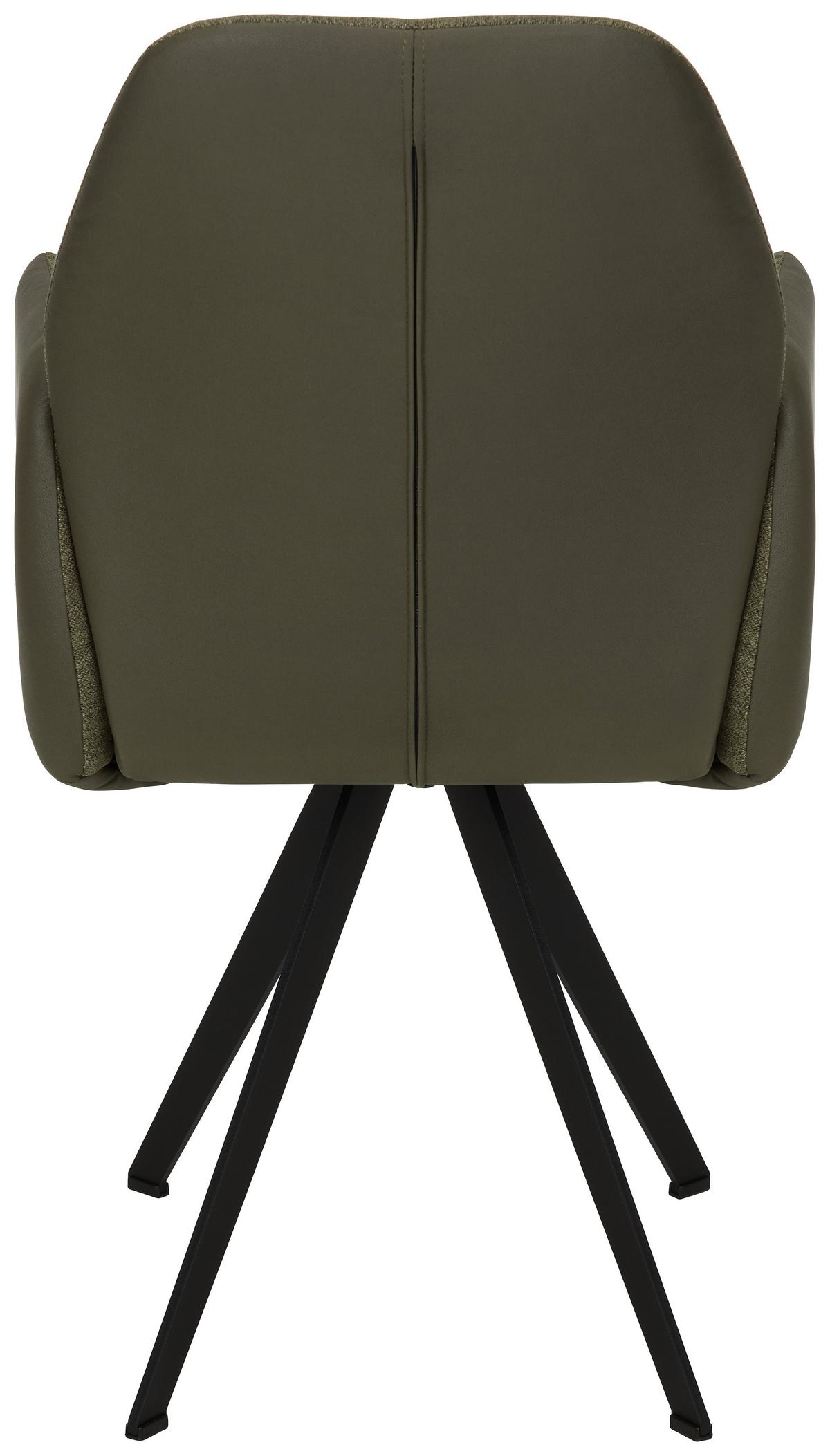 Armlehnstuhl Storm in Grün - Schwarz/Grün, Modern, Textil/Metall (57/96,5/63cm) - Premium Living