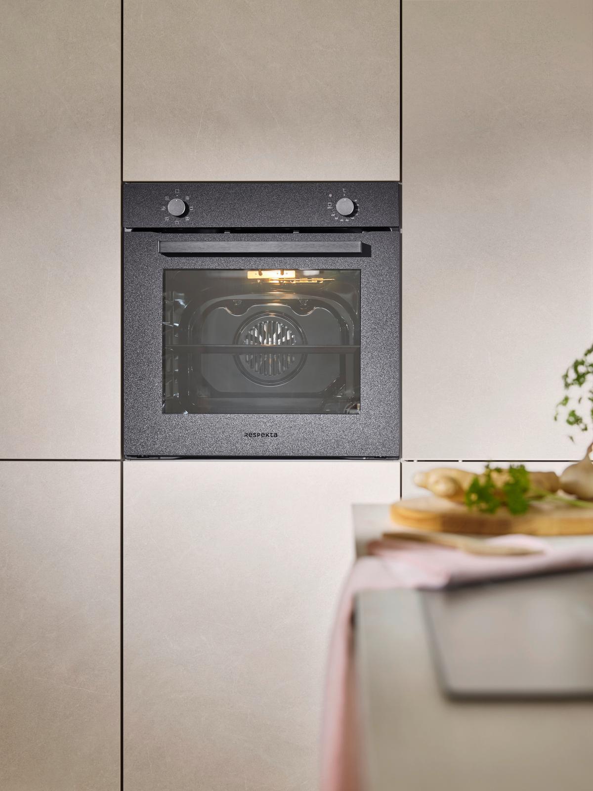 Vgradna Pečica Ab121ms-26 - črna, Basics, kovina/steklo (59,4/59,5/52,1cm) - Respekta