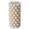Stumpenkerze Pearls II in Grau - Grau, MODERN (7/14cm) - Modern Living