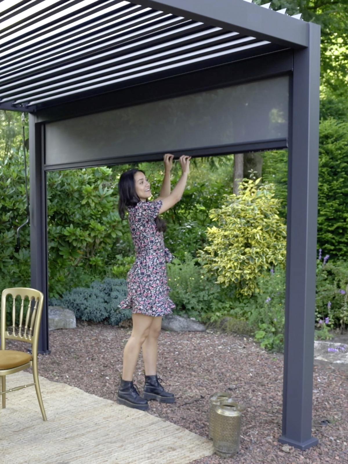 Rolo Za Pergolo Mirador, Antracit, 360x250cm - siva/antracit, Moderno, kovina/tekstil (360/250/10cm) - Gardenson