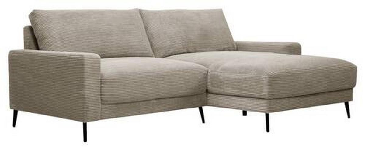 Wohnlandschaft Cora Graubraun - Graubraun/Schwarz, MODERN, Holz/Textil (223/86/161cm) - Mömax