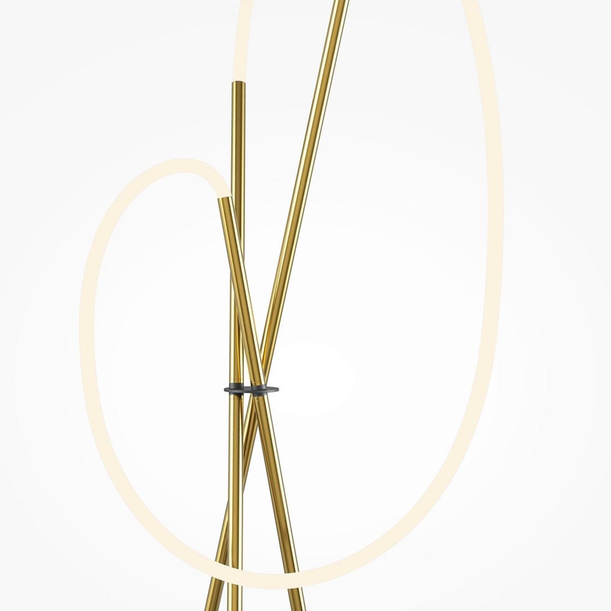 Stoječa Led-svetilka Crochet - bela/barve medenine, Design, kovina/umetna masa (45/162cm) - MAYTONI