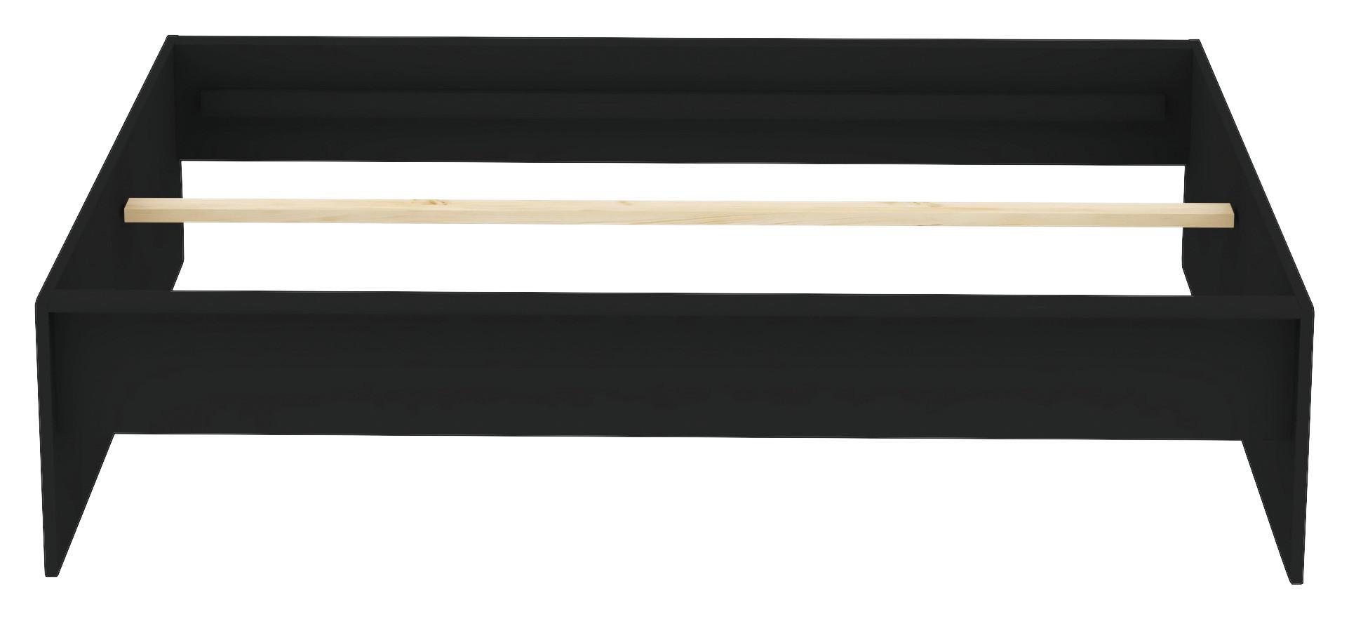 Posteljni Okvir Unit 160 - antracit, Konvencionalno, leseni material (160/200cm) - Based