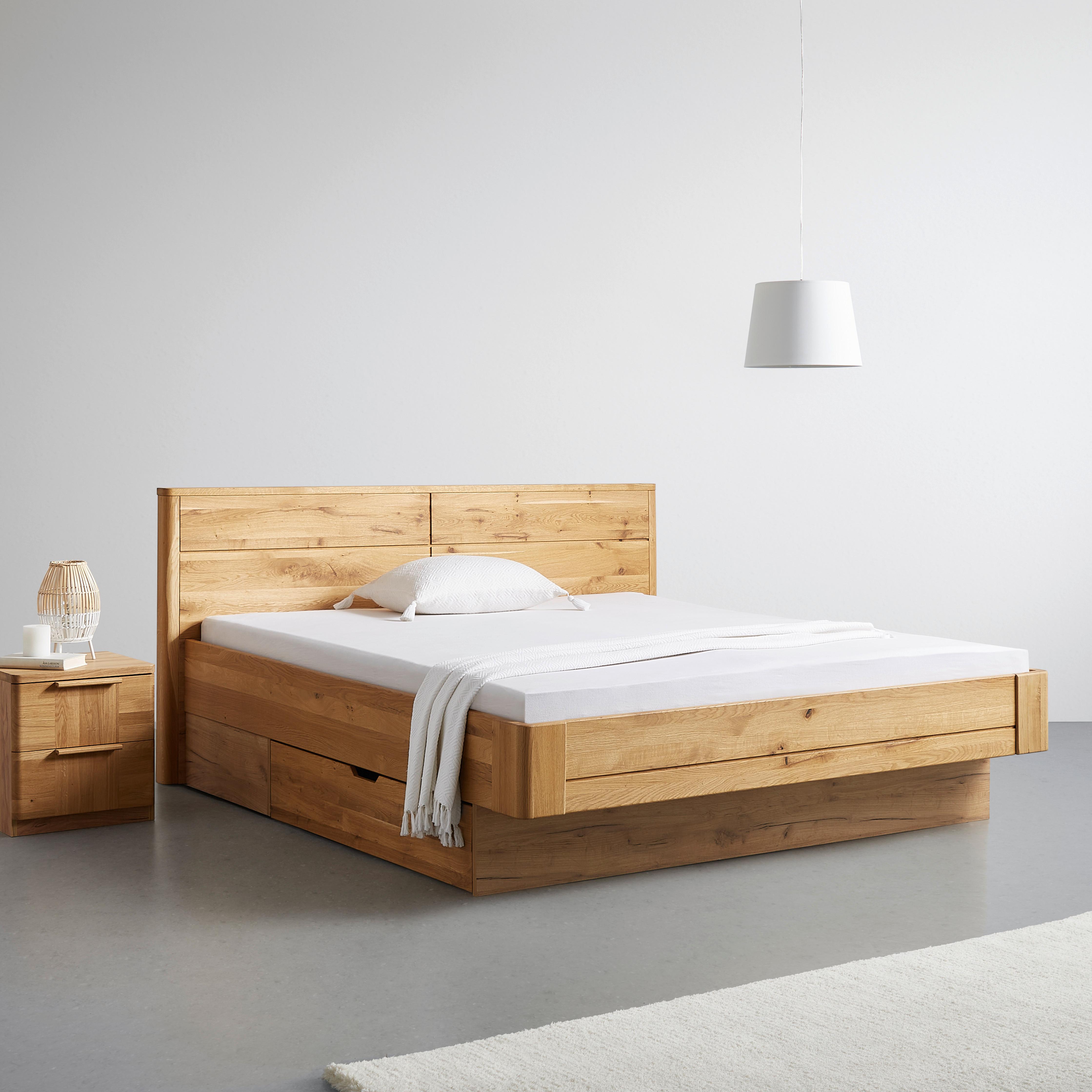 Bett in Eichefarben ca. 180x200cm - Eichefarben, KONVENTIONELL, Holz (180/200cm) - ecoTree