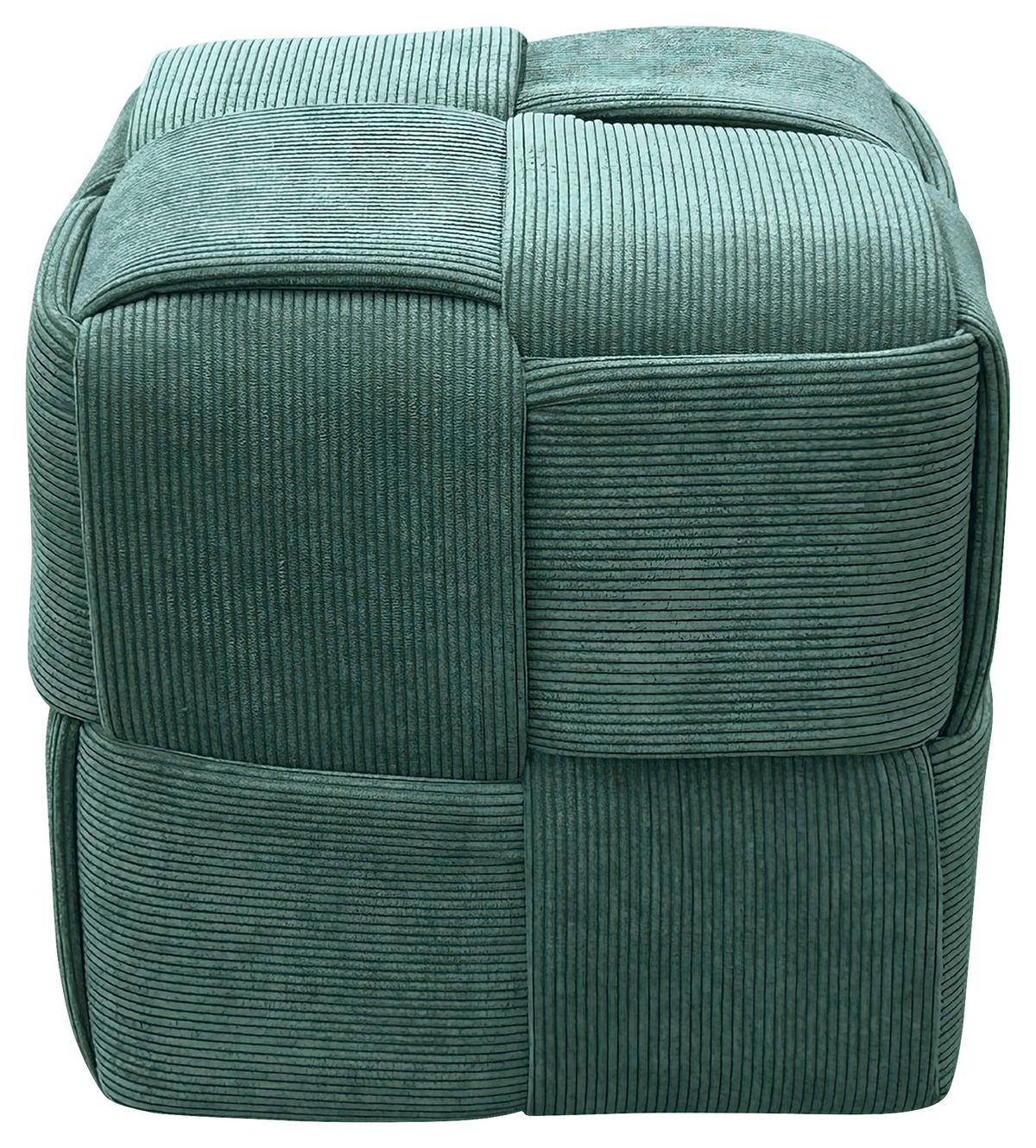 Pouf URBAN Dunkelgrün, Cord - Dunkelgrün, Design, Textil (40/40/40cm) - MID.YOU