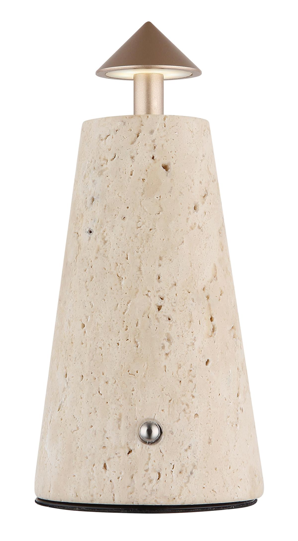 AKKU-TISCHLEUCHTE 21037C LIVA - Weiss/Schwarz, Design, Kunststoff/Stein (9/19cm) - Globo