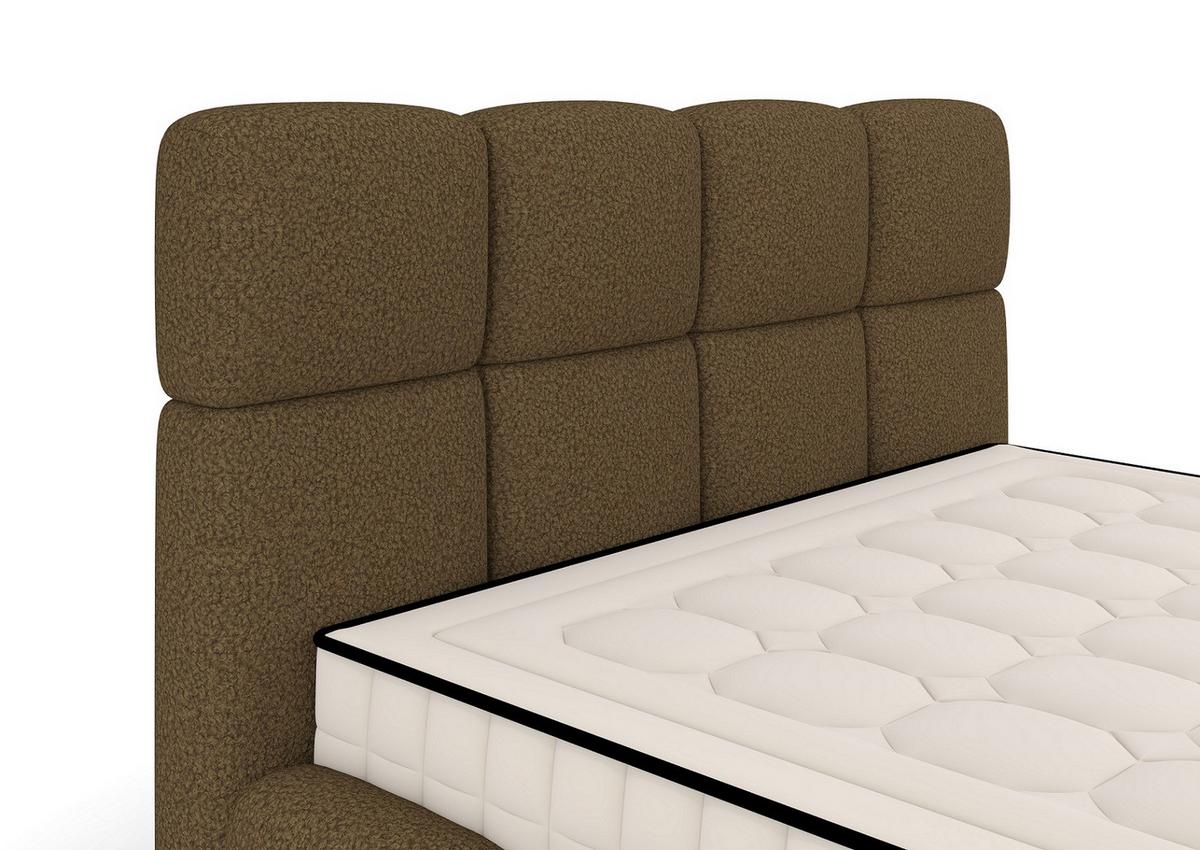 Kárpitozott Ágykeret Fluffy A - világosbarna, Modern, műanyag/faalapú anyag (160/200cm)