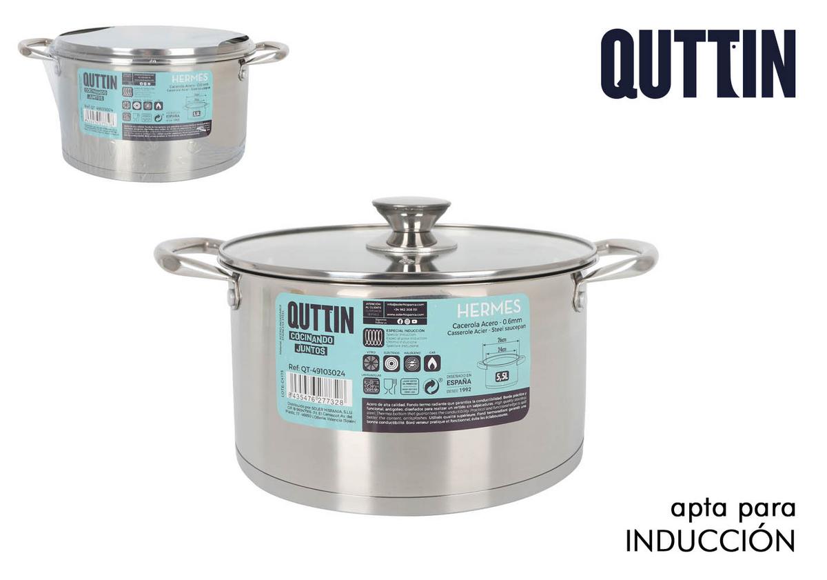 Oală cu capac Hermes QT, cca. 5,5 L - Basics (26/15cm)