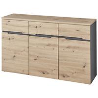 Sideboard Memphis Eiche Artisan - Graphitfarben/Eiche Artisan, Modern, Holzwerkstoff (135/82/38cm) - Mömax