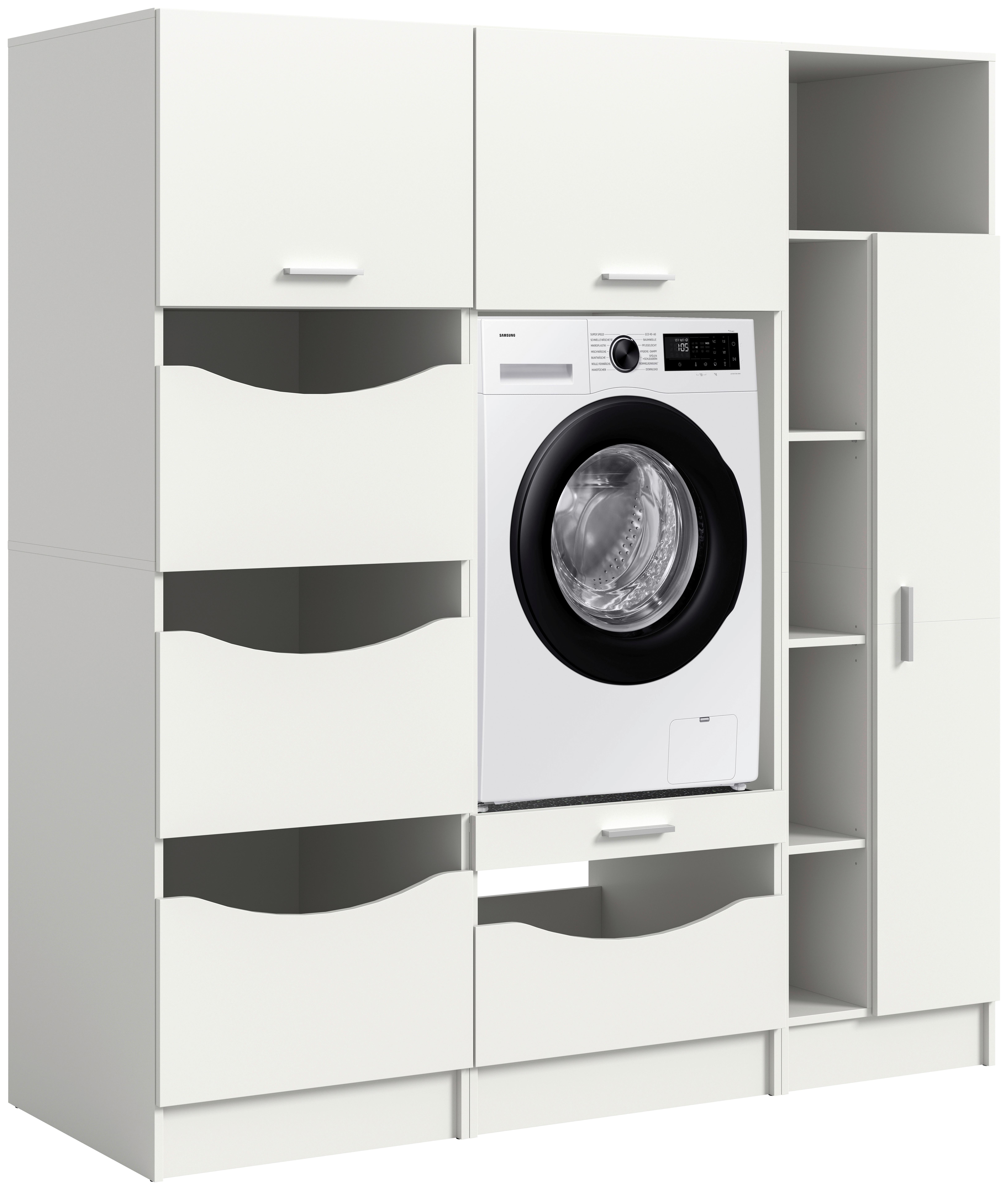 Omara Za Pralni Stroj Free, Bela - bela, Basics, leseni material (166/195/68cm) - MID.YOU