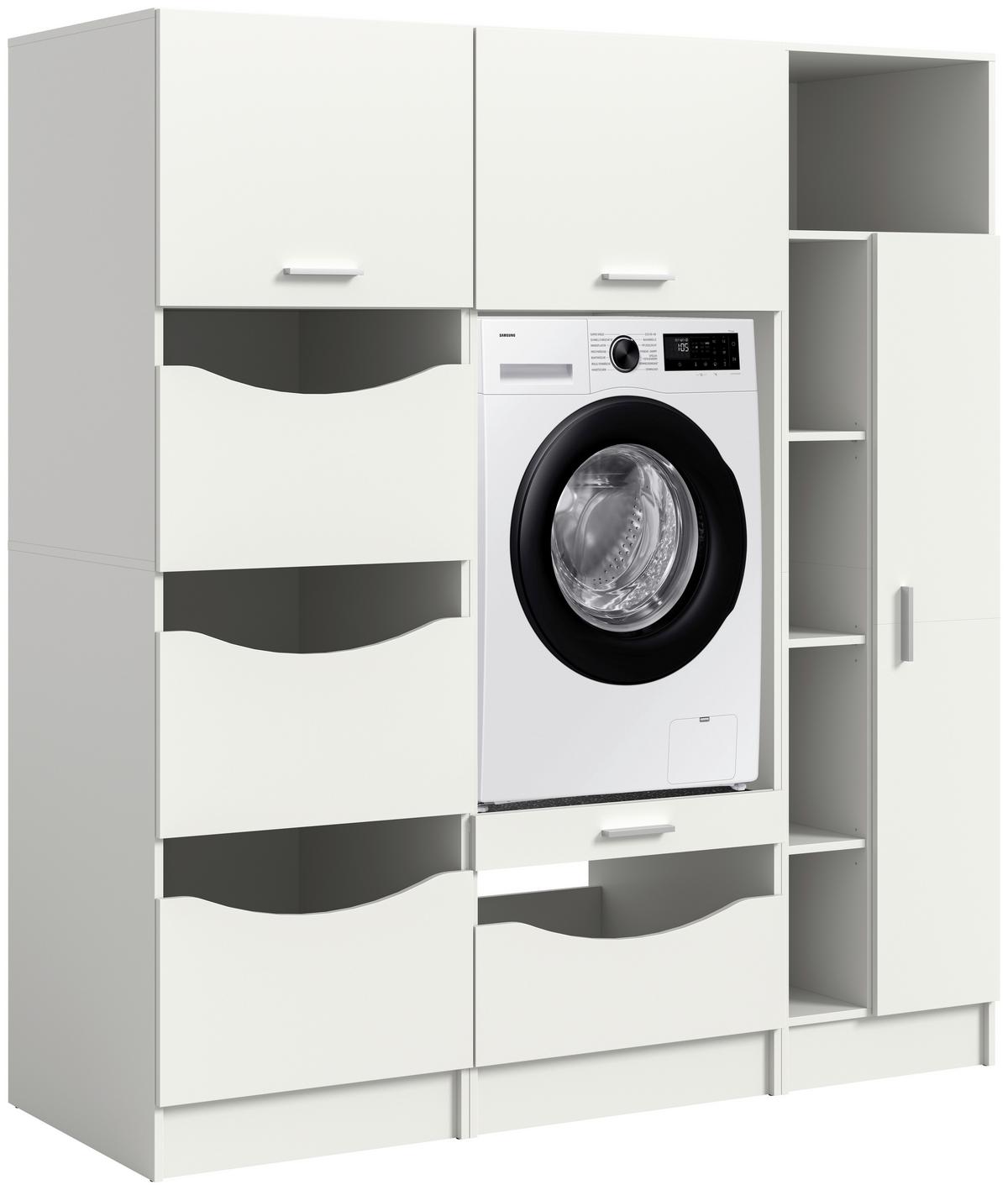 Omara Za Pralni Stroj Free, Bela - bela, Basics, leseni material (166/195/68cm) - MID.YOU