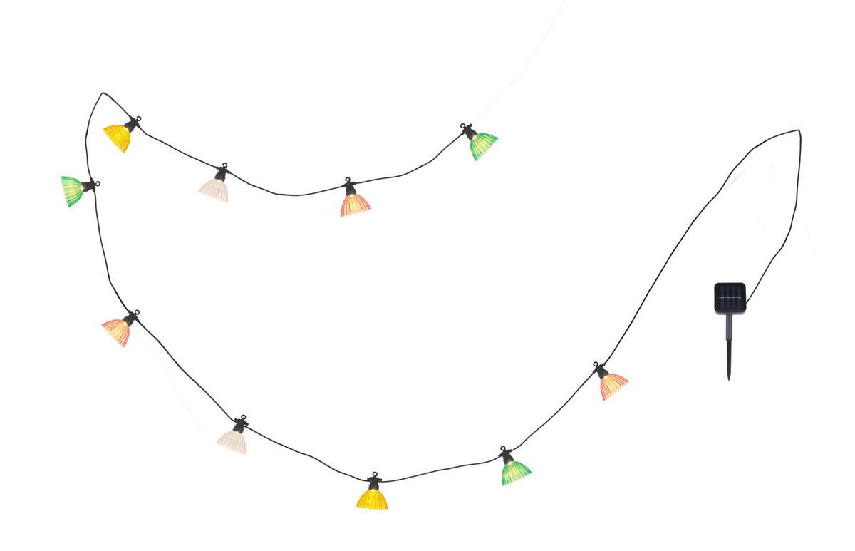 Solarleuchte Lichterkette Schwarz/Transparent - Klar/Pink, Basics, Kunststoff (360/8,5/10cm) - Globo
